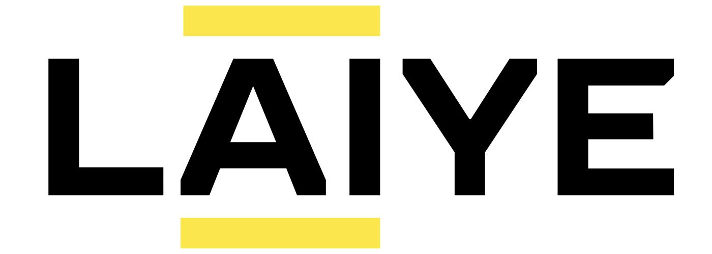 Laiye logo text in black with yellow bars over the letters AI