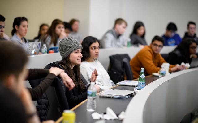 college students in a classroom