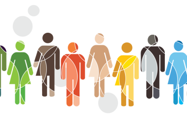 A decorative graphic representing diverse people