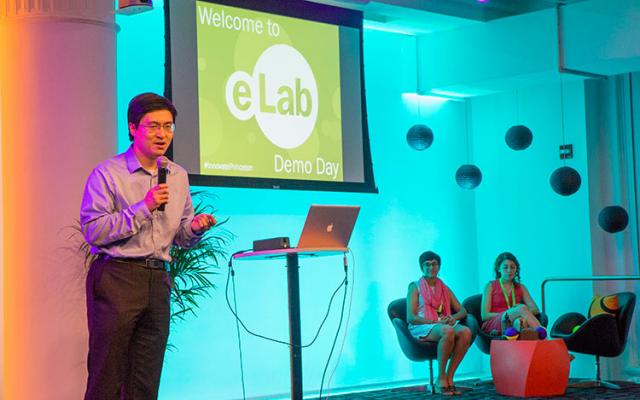 Mung Chiang speaking at eLab Demo Day