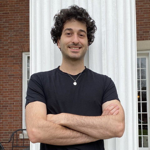 Donald Della Pietra standing in front of Princeton University building