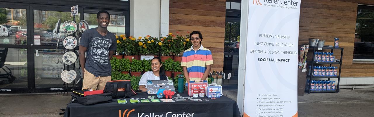 Students at a table outside McCaffrey's Market